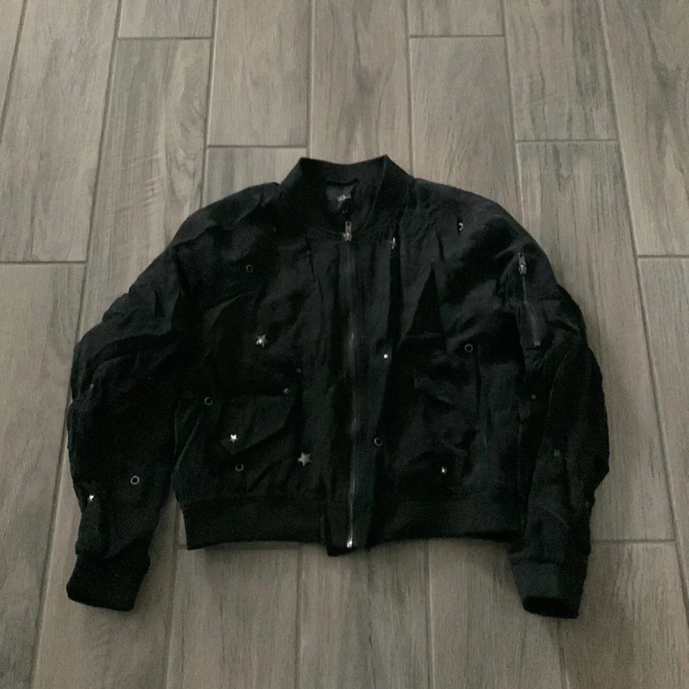 Rails Ace Bomber Jacket in Black & Studded - Picture 4 of 10